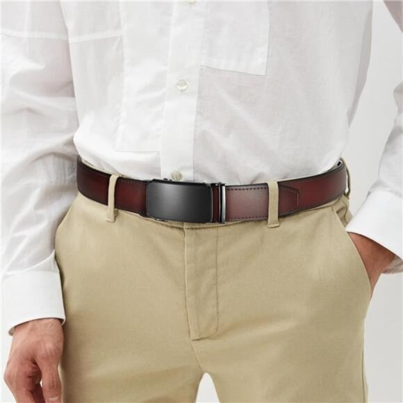 West Leathers Men's Ratchet Belt 100% Italian Cow Leather Belts - Adjustable - Picture 4 of 8